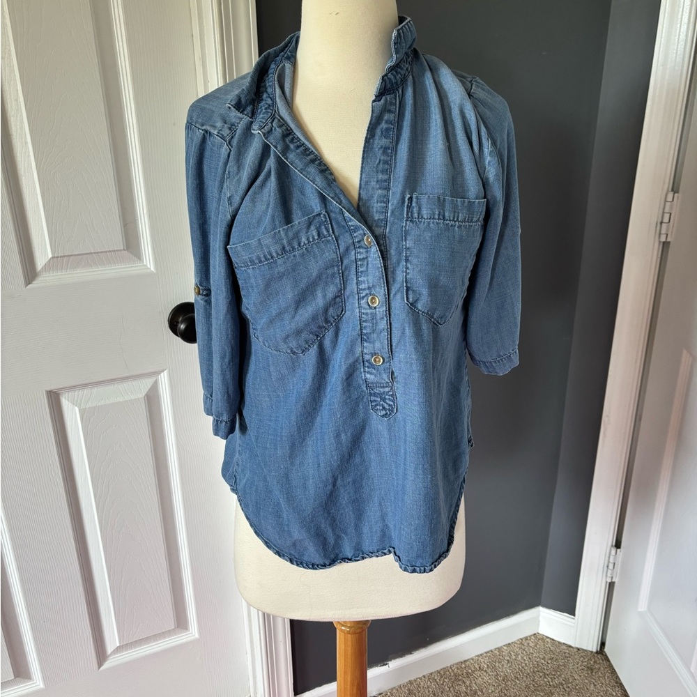 Cloth & Stone Blue Button Down Shirt
